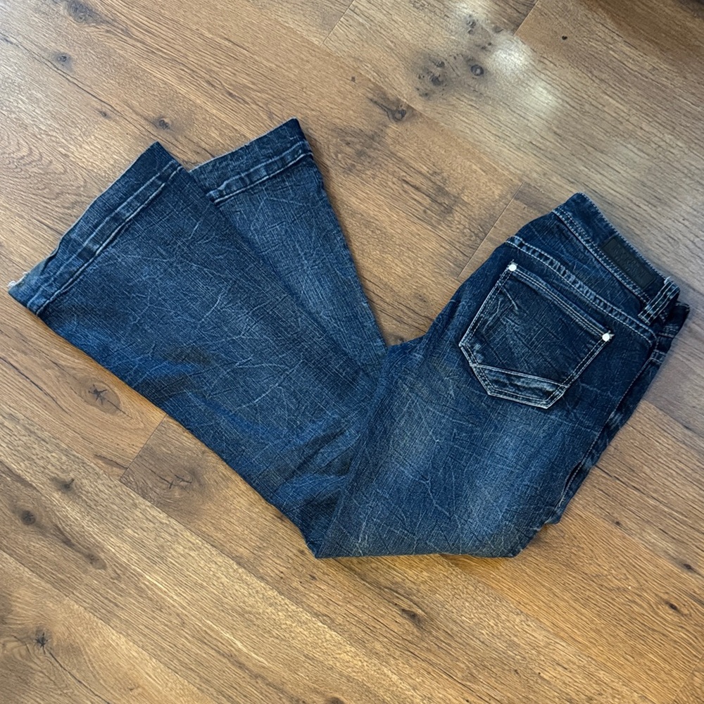 Rock & Roll Cowgirl Dark Blue Flare Jeans